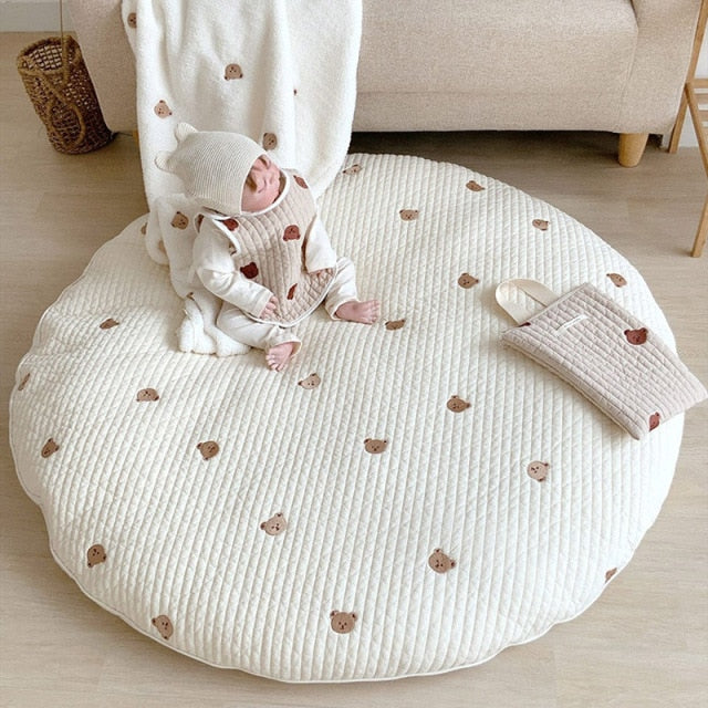 Tapis d’Éveil Bébé avec Motif Ours – Confort et Sécurité pour les Premiers Mouvements