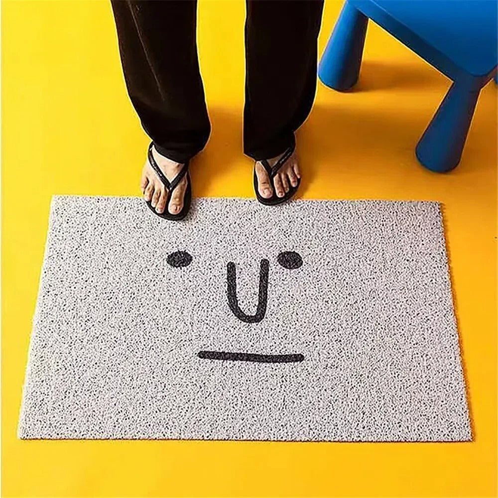 Paillasson Emoji Humeur, Antidérapant, 3 Tailles, Polyester
