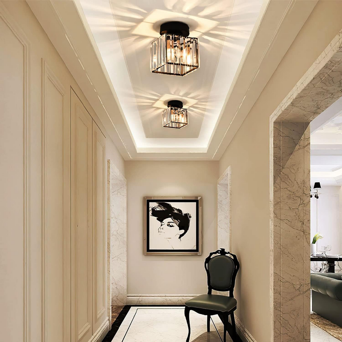 Plafonnier Moderne 1 Lumière | Éclairage Élégant pour Couloir