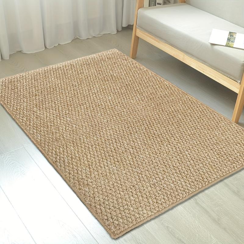 Tapis de Porte en Jute Naturelle, Antidérapant & Durable