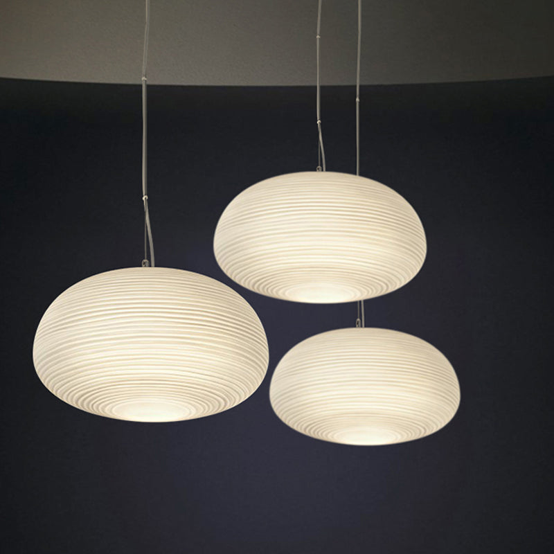 Suspension Moderne en Verre Strié Design Contemporain