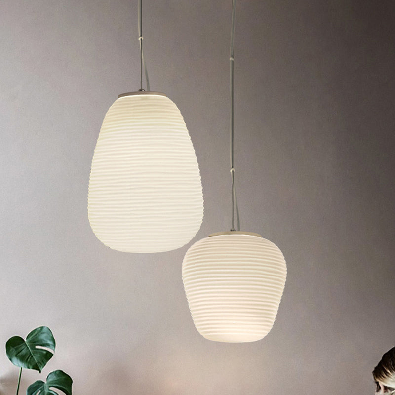 Suspension Moderne en Verre Strié Design Contemporain