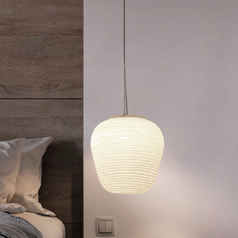 Suspension Moderne en Verre Strié Design Contemporain