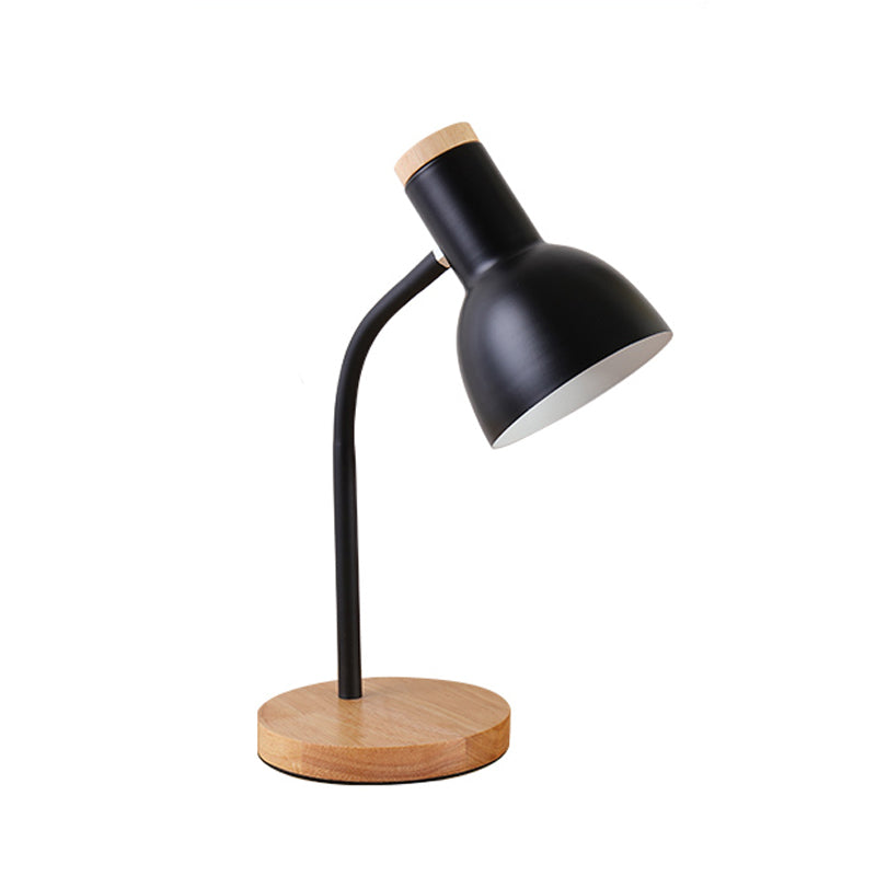 Lampe de Bureau Métal Moderne – Base Bois