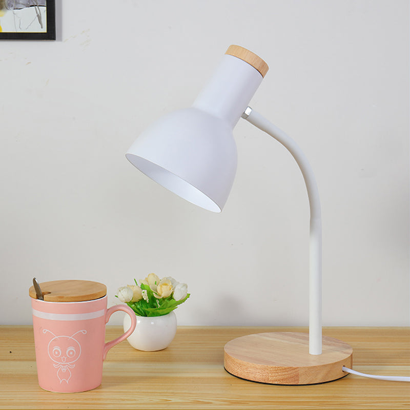 Lampe de Bureau Métal Moderne – Base Bois