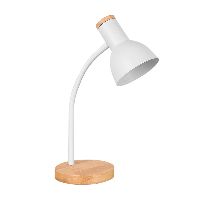 Lampe de Bureau Métal Moderne – Base Bois