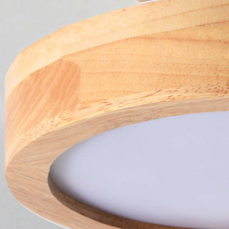 Lampe de Plafond LED Moderne en Bois