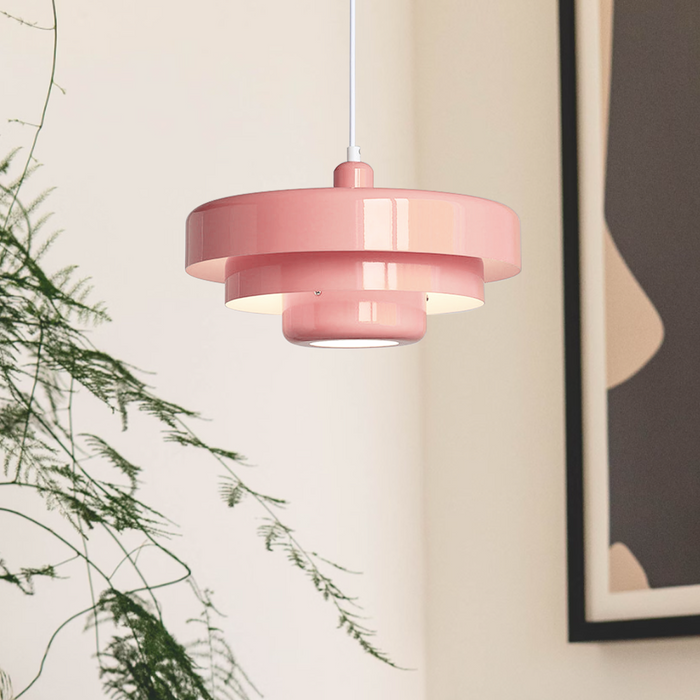 Suspension Bauhaus Moderne, Métal Coloré, D35cm