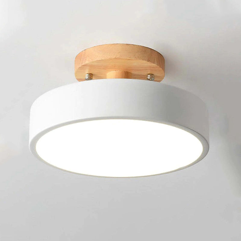 Lampe de Plafond LED Moderne en Bois