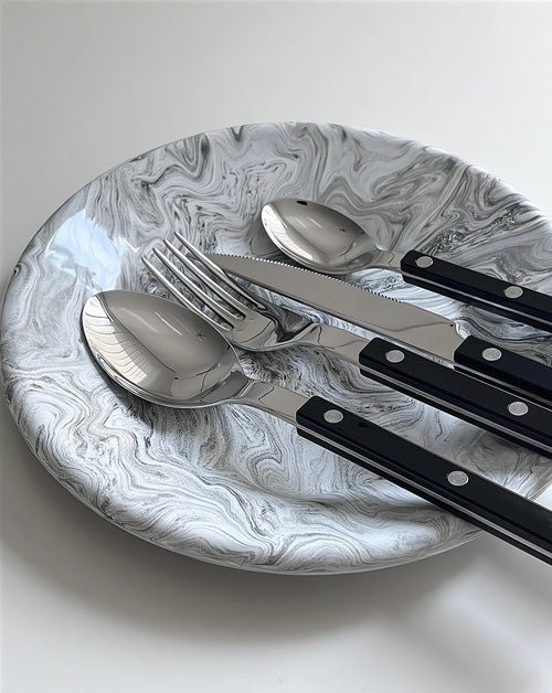 Couverts Bistrot, Inox, 8 Pièces, Poignée Ivoire