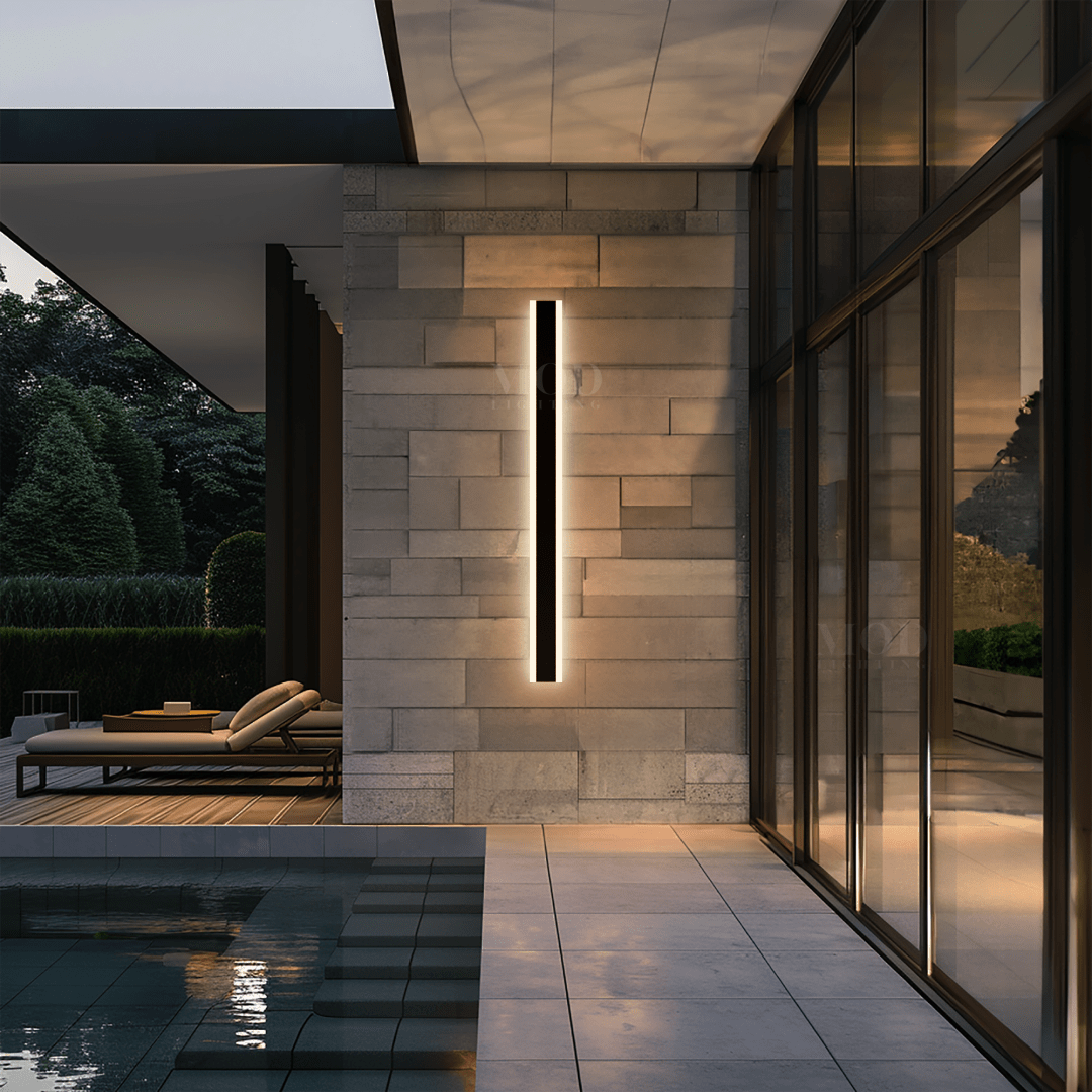 Applique Murale LED Étanche Moderne Aluminium Noir IP65