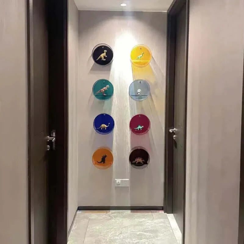 Étagère Murale Ronde en Acrylique Style Années 80 – Élégance Rétro et Praticité Moderne