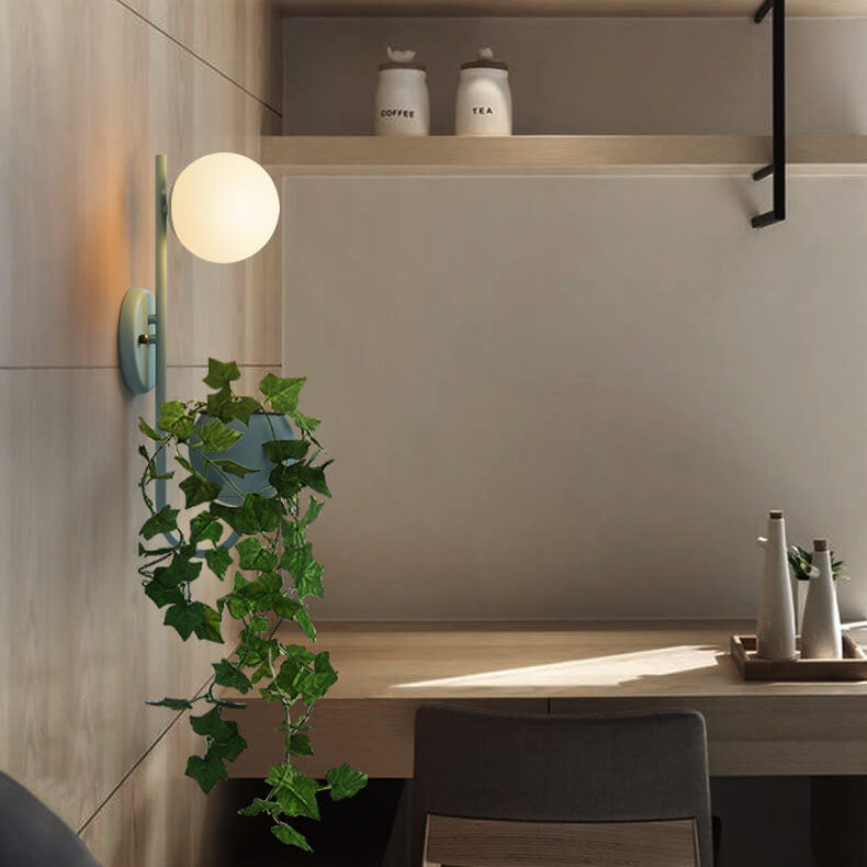 Applique murale décorative Sphere à 1 lumière avec boîte de rangement et pot de plantation