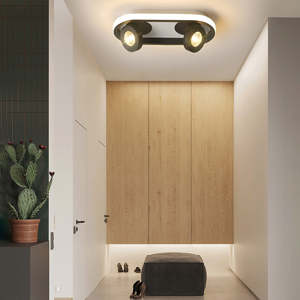 Plafonnier LED rectangulaire arrondi – Éclairage Moderne et Ajustable pour Couloirs, Séjours et Salles de Bain