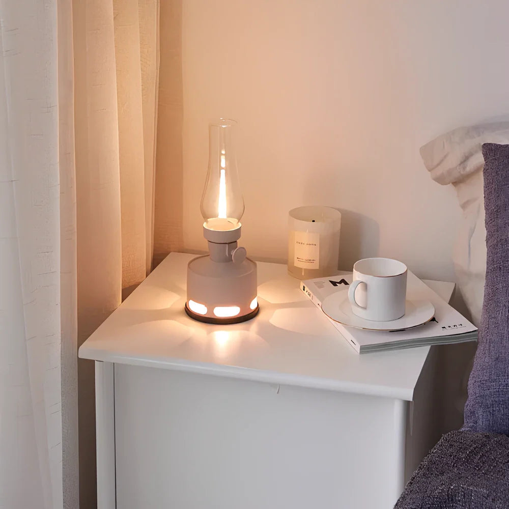 Lanterne Vintage LED Rechargeable avec Souffle Extincteur