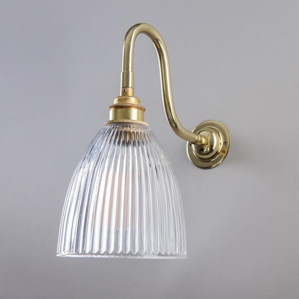 Applique Murale Prisme Verre IP44, Bras Cygne, Salle de Bain