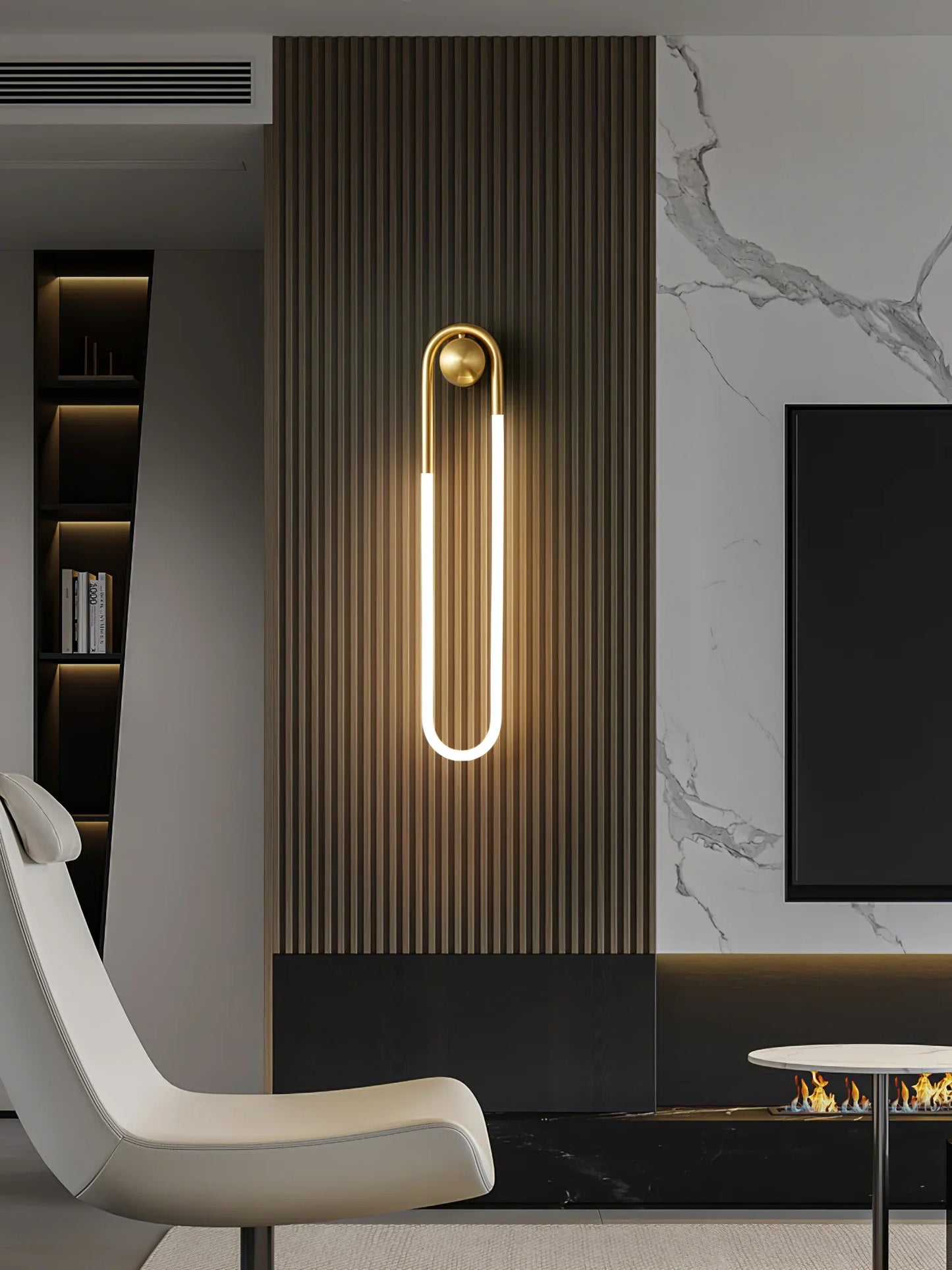 Applique Murale Boucle LED – Laiton ou Noir Moderne