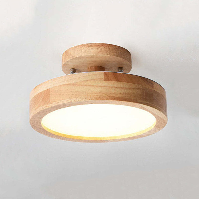 Lampe de Plafond LED Moderne en Bois