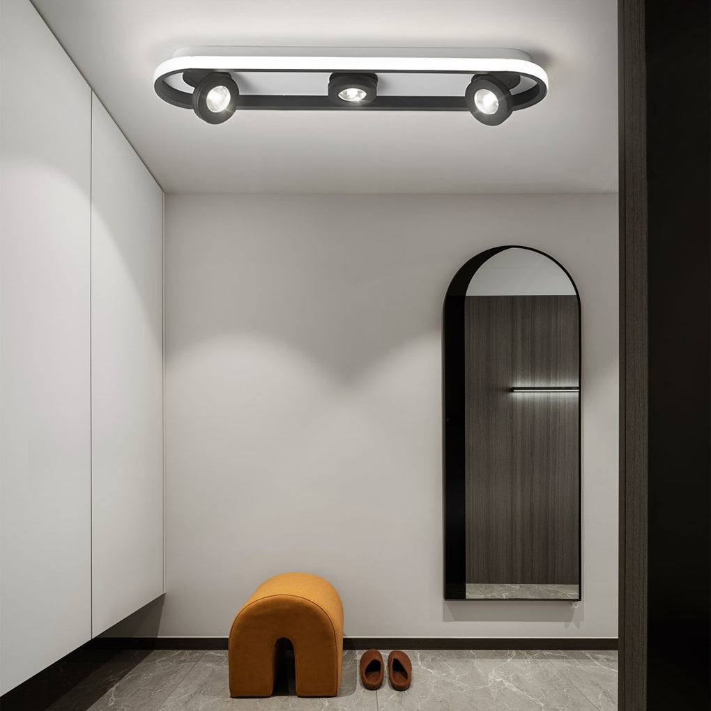 Plafonnier LED rectangulaire arrondi – Éclairage Moderne et Ajustable pour Couloirs, Séjours et Salles de Bain