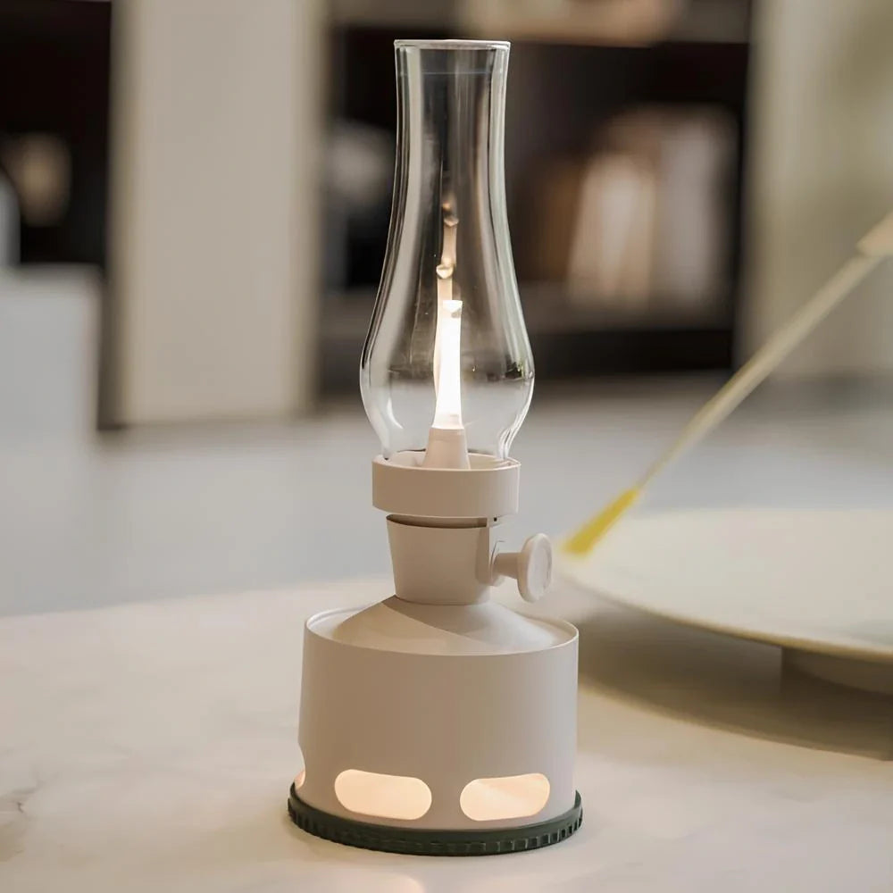 Lanterne Vintage LED Rechargeable avec Souffle Extincteur