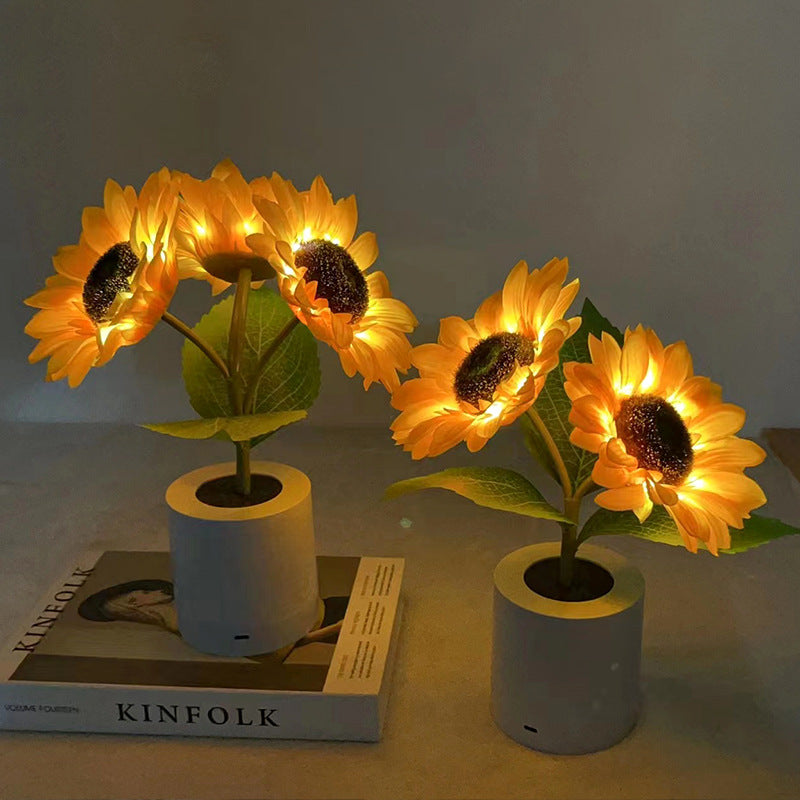 Lampe Tournesol LED Décorative – Éclairage Floral USB avec Effet Lumineux Naturel