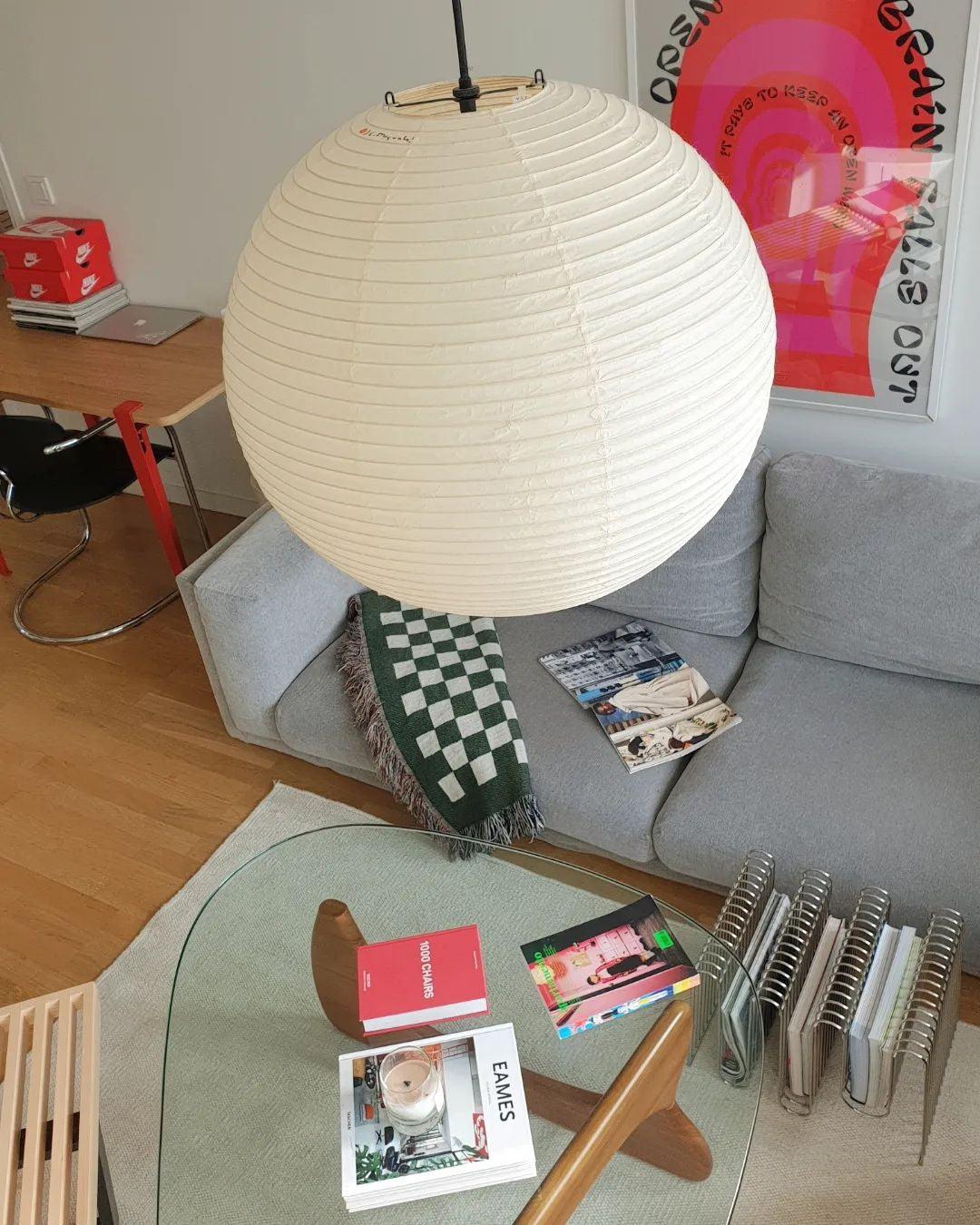 Lampe Suspendue Papier Washi, Style Akari, Ø30–80cm