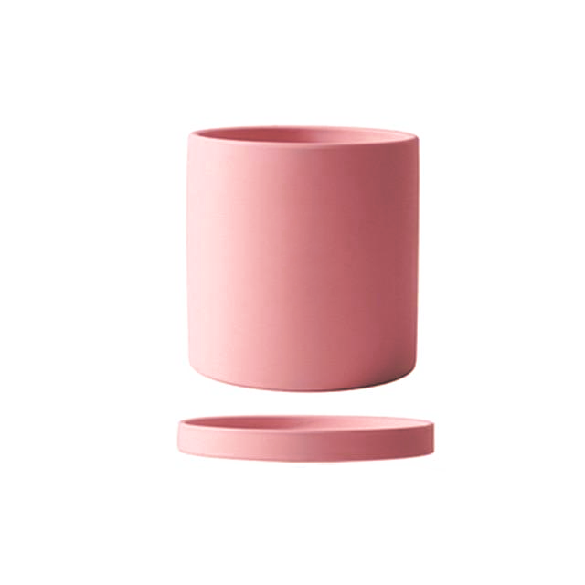 Ensemble de Pots de Fleurs Colorés en Céramique avec Soucoupe – Finition Mate Artisanale