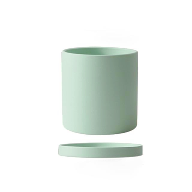 Ensemble de Pots de Fleurs Colorés en Céramique avec Soucoupe – Finition Mate Artisanale