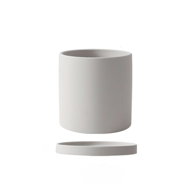 Ensemble de Pots de Fleurs Colorés en Céramique avec Soucoupe – Finition Mate Artisanale