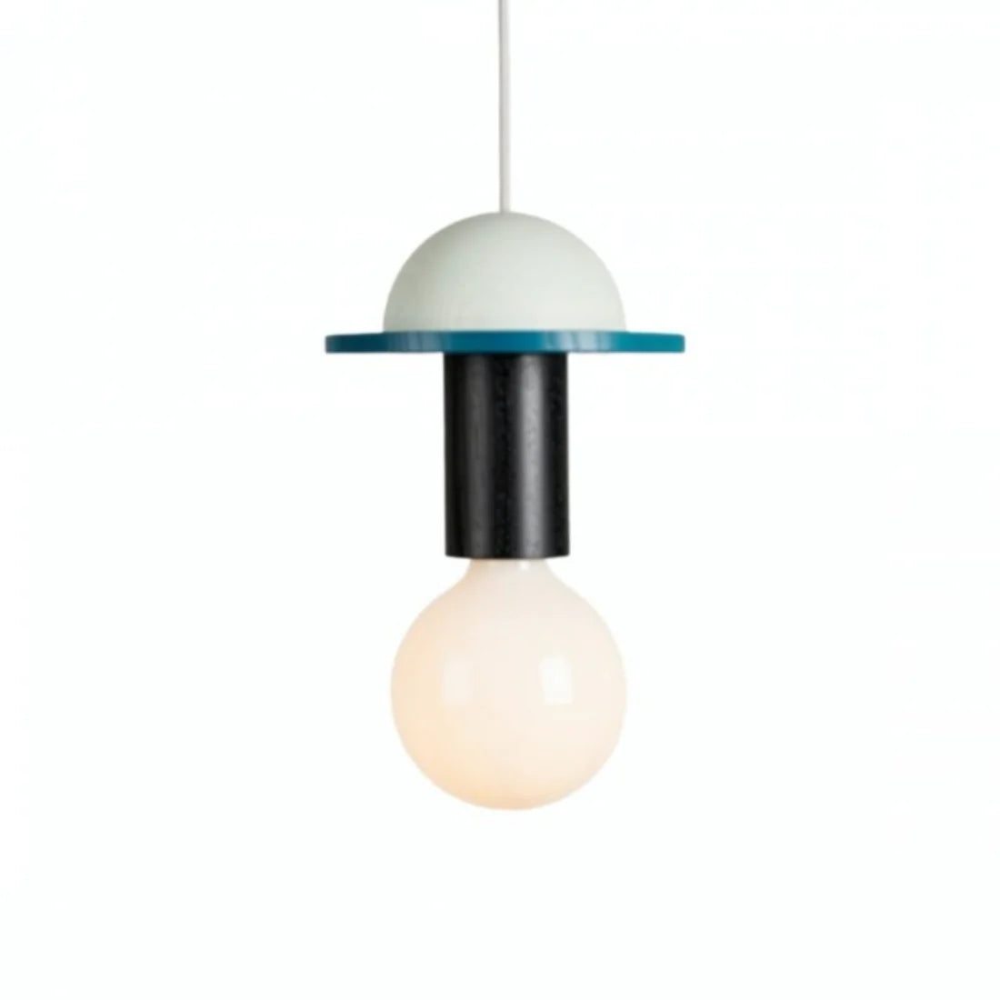 Suspension Bois Géométrique, Design Multicolore, E27