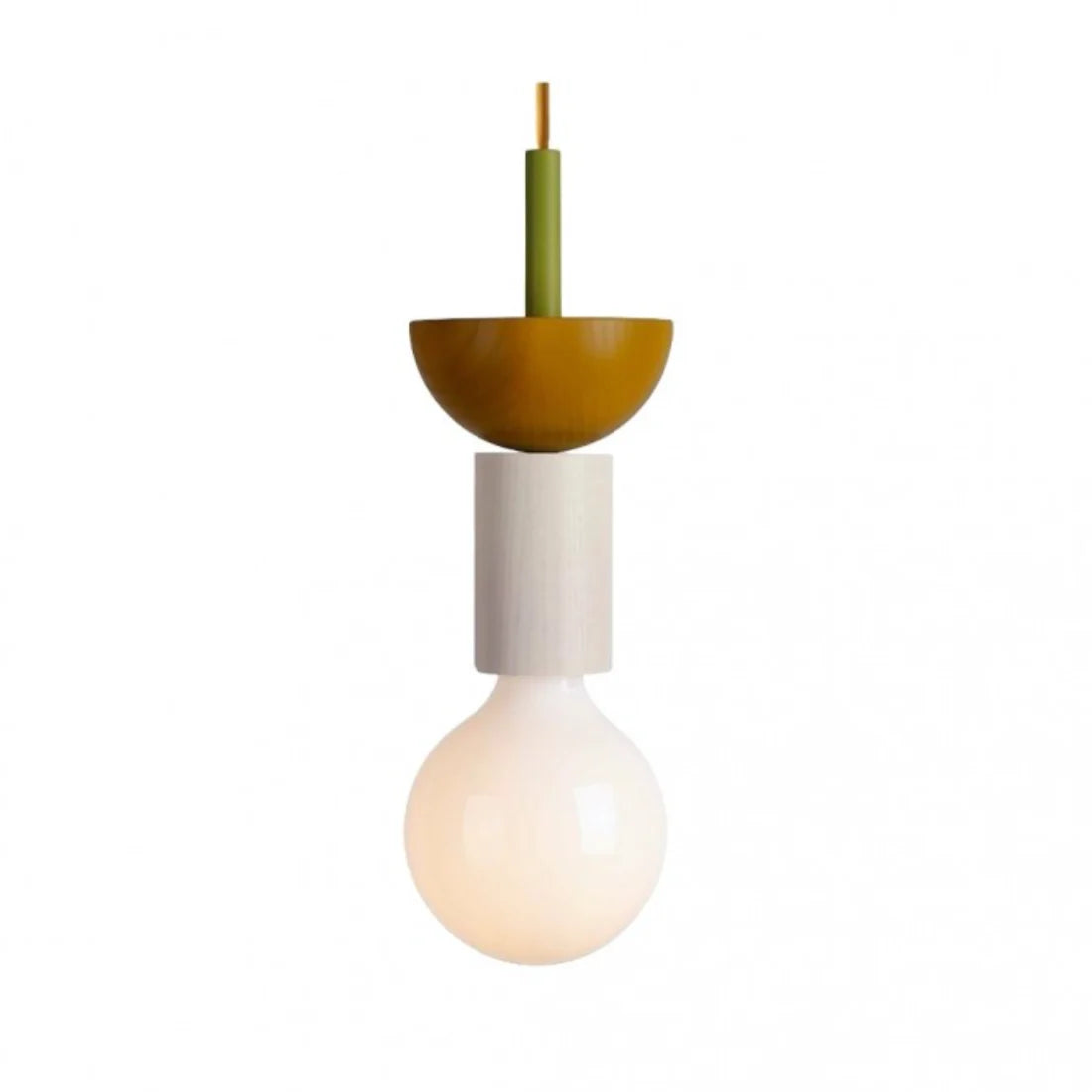 Suspension Bois Géométrique, Design Multicolore, E27