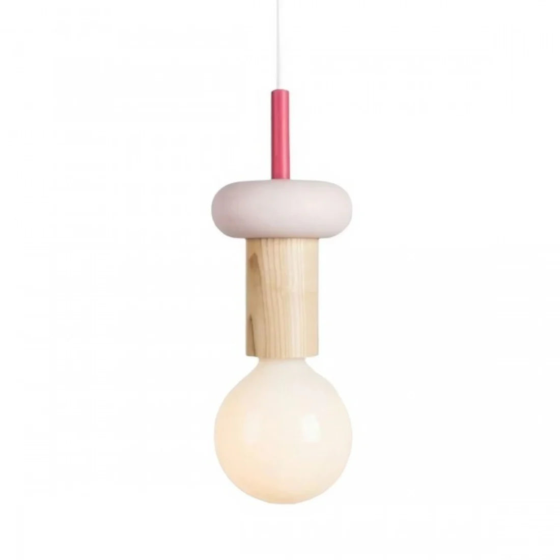 Suspension Bois Géométrique, Design Multicolore, E27