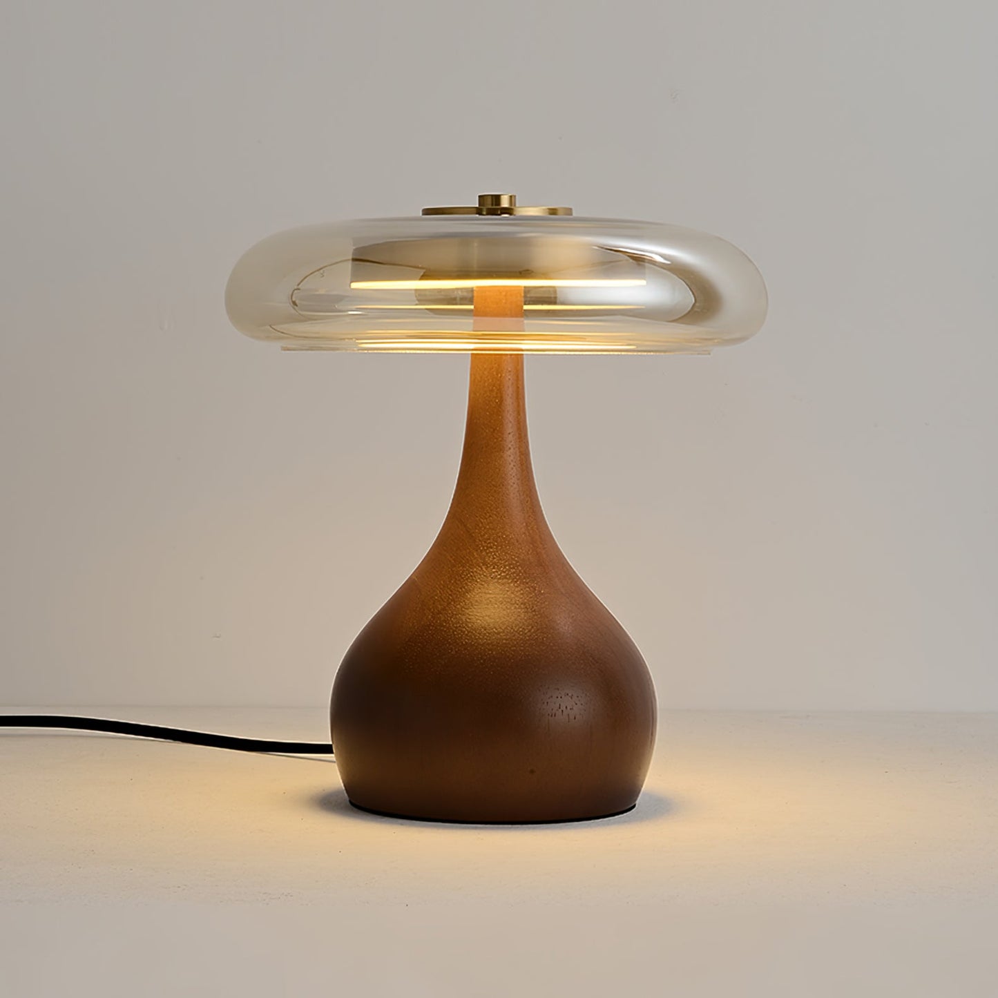 Lampe de Table LED en Verre et Bois – Design Andi