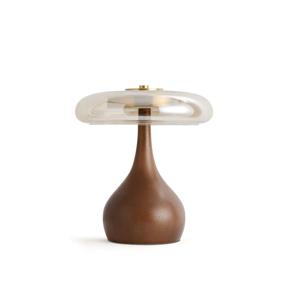 Lampe de Table LED en Verre et Bois – Design Andi