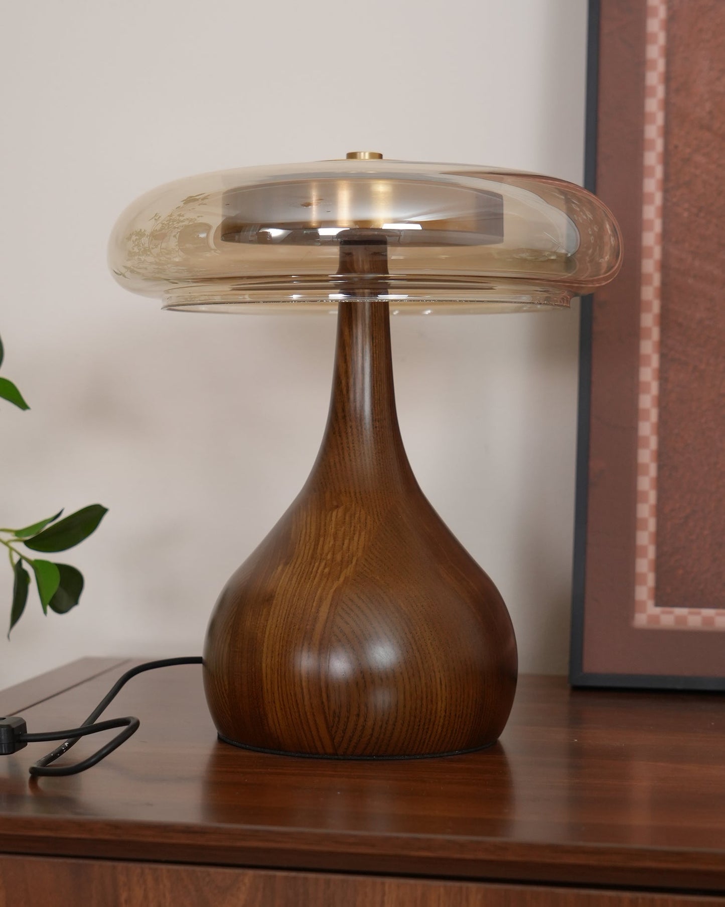 Lampe de Table LED en Verre et Bois – Design Andi