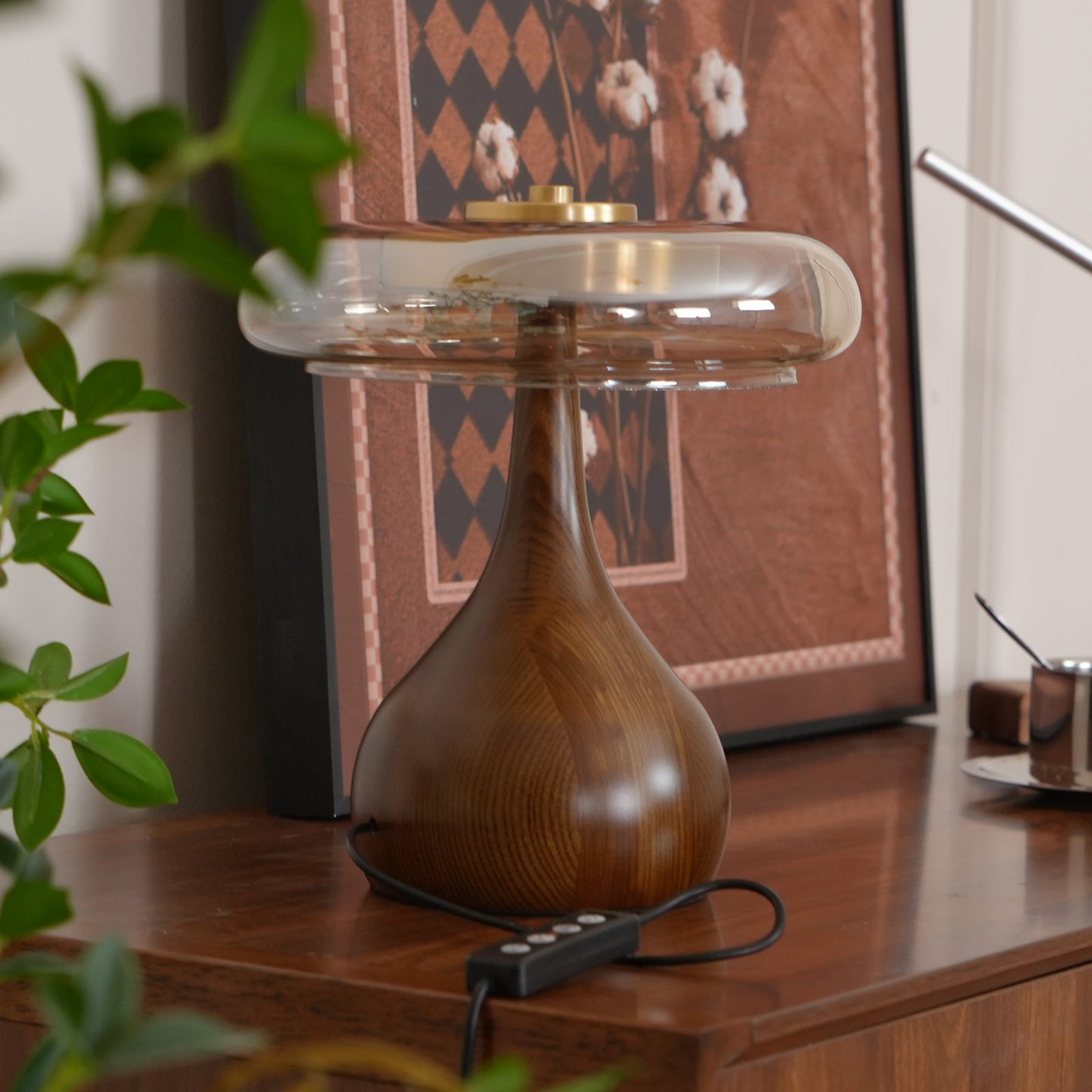 Lampe de Table LED en Verre et Bois – Design Andi