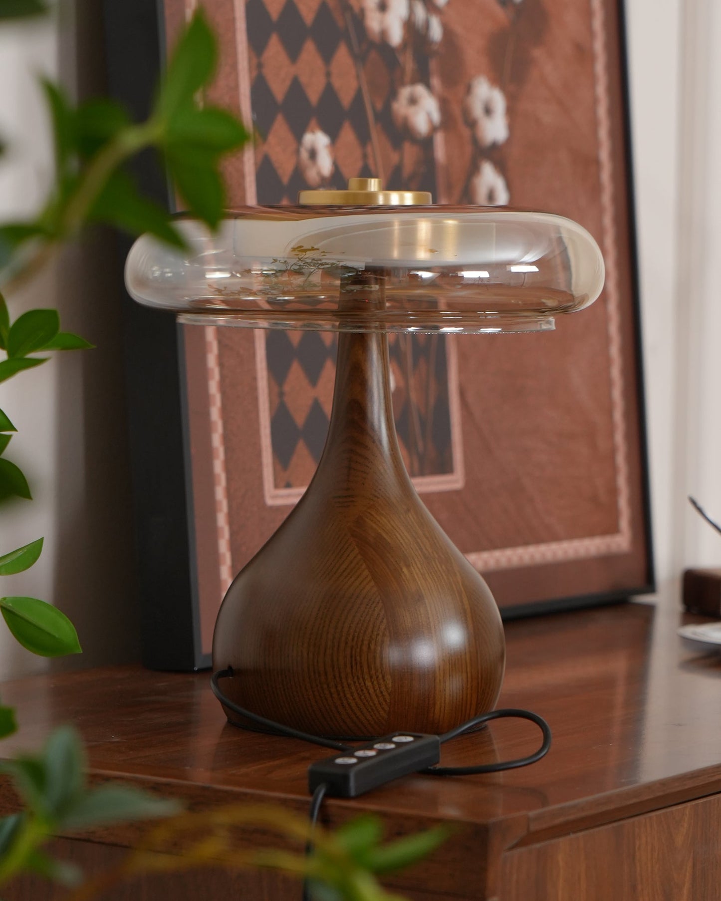 Lampe de Table LED en Verre et Bois – Design Andi