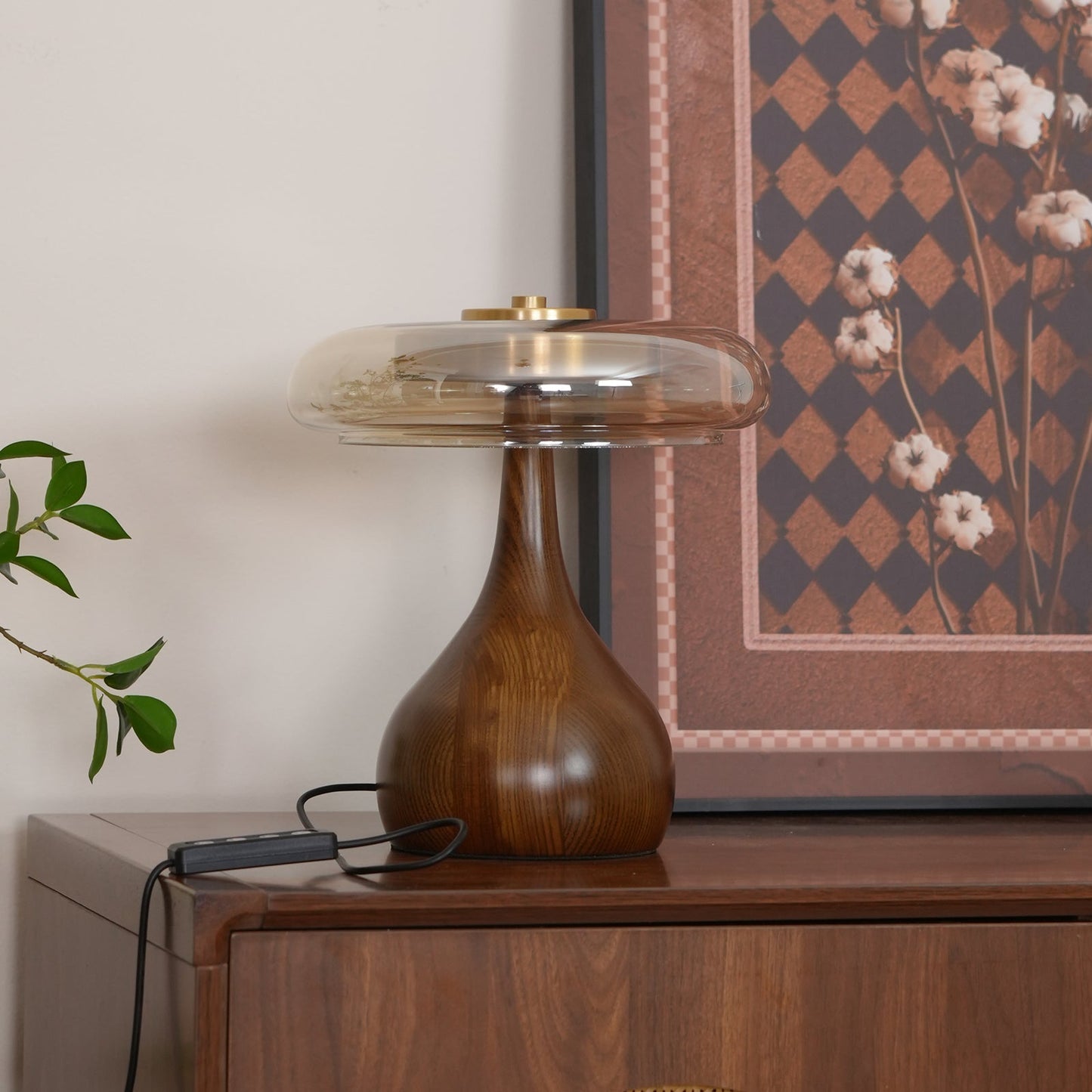 Lampe de Table LED en Verre et Bois – Design Andi