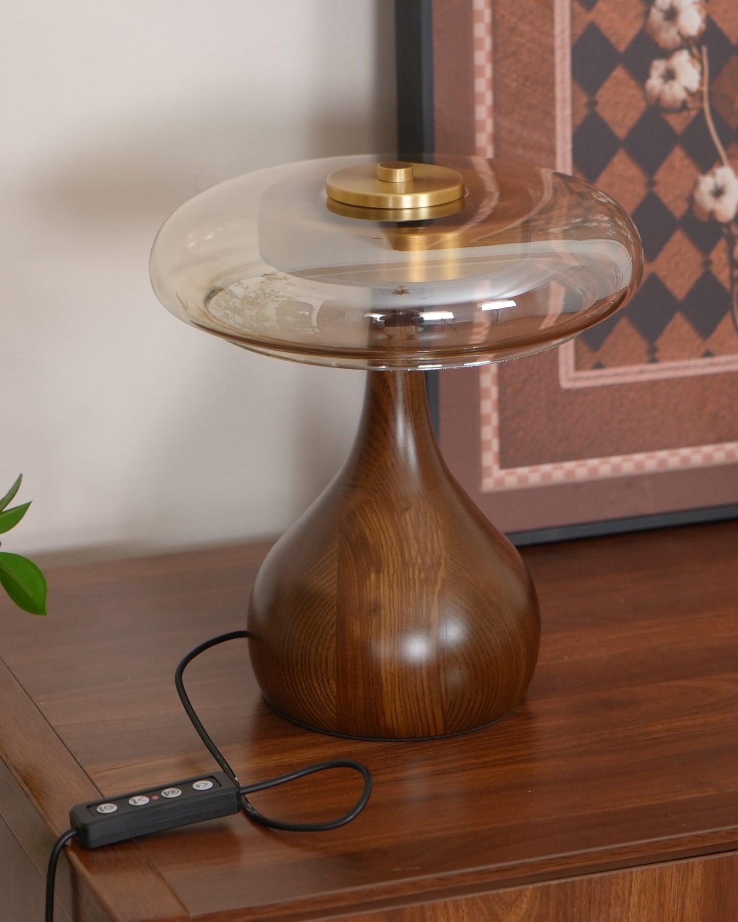 Lampe de Table LED en Verre et Bois – Design Andi