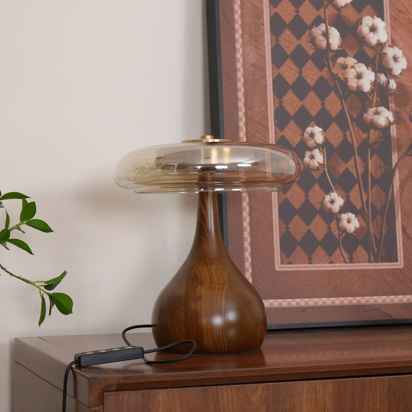 Lampe de Table LED en Verre et Bois – Design Andi