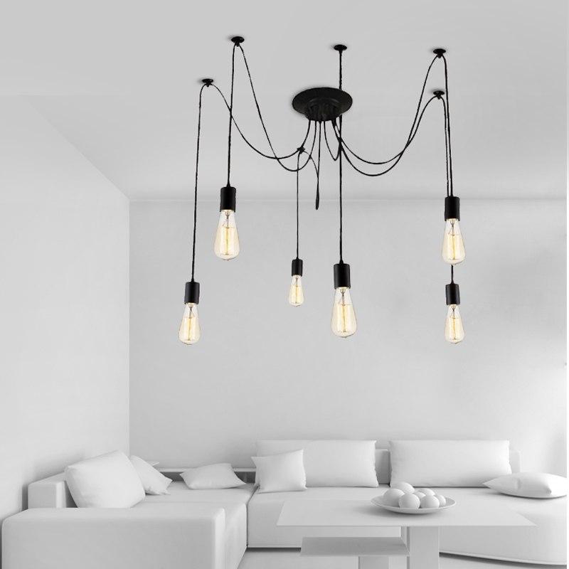 Suspension Moderne, Spider Design Réglable, 40–60W, Noir