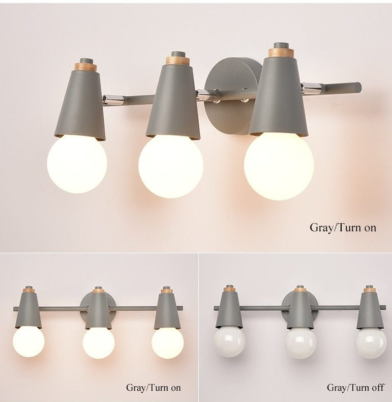 Applique Murale LED Ari – Métal & Bois, 2/3 Têtes