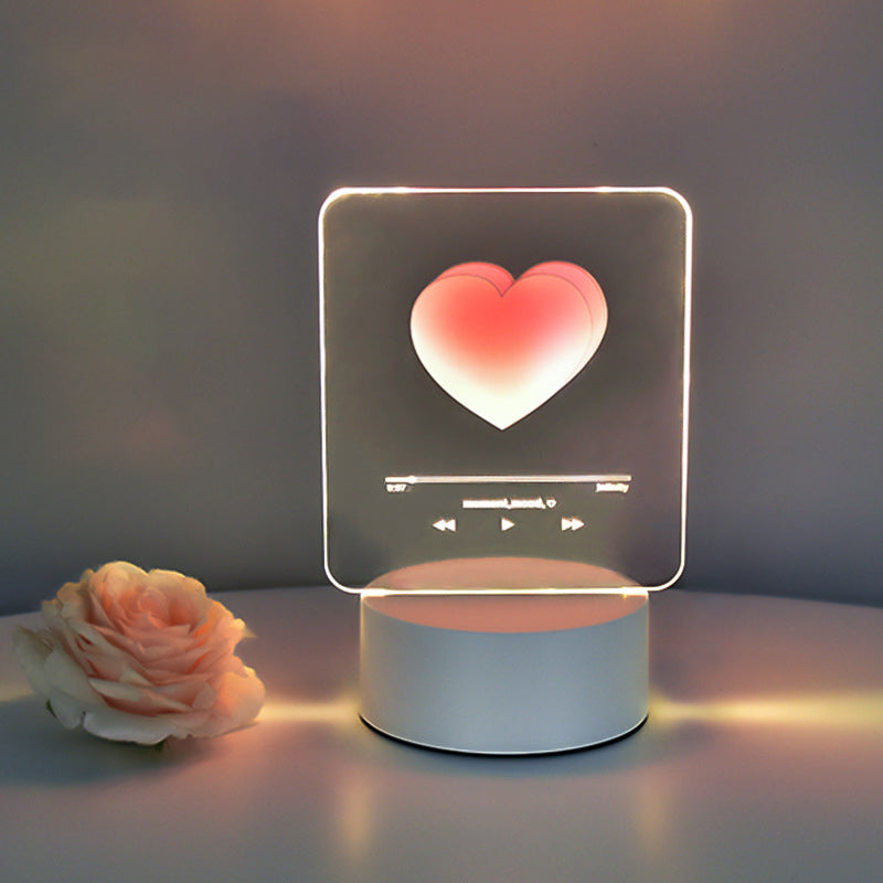 Lampe LED Acrylique Design Rectangulaire USB Blanche