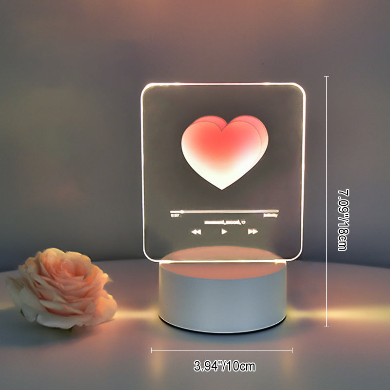 Lampe LED Acrylique Design Rectangulaire USB Blanche
