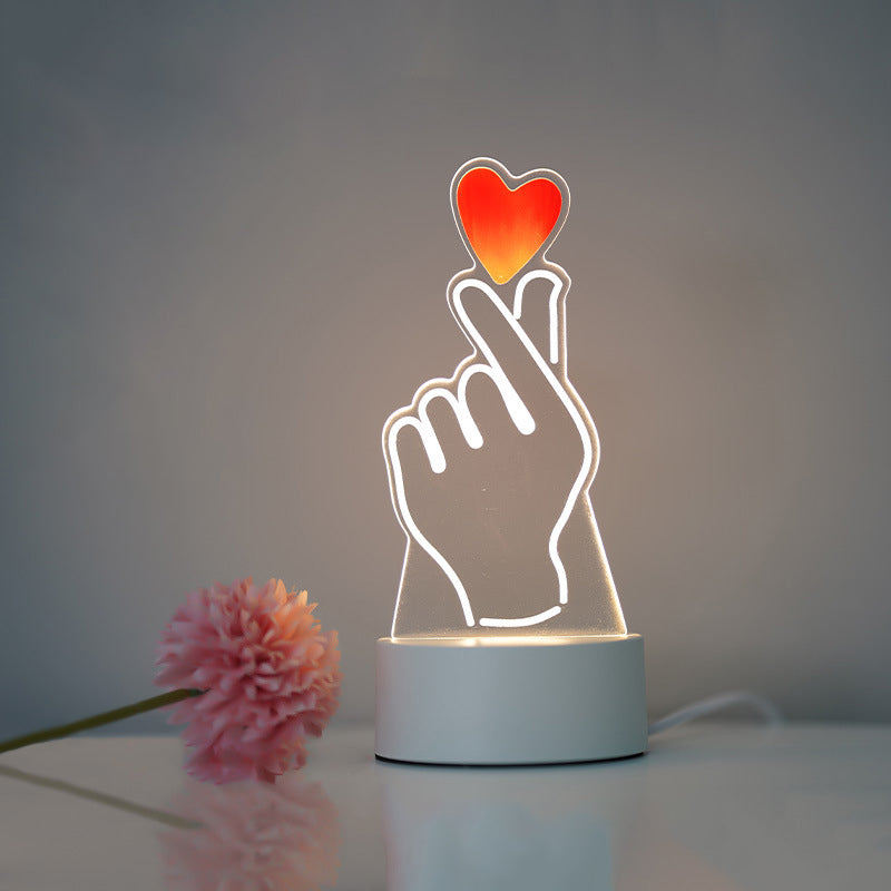 Lampe LED Acrylique Design Rectangulaire USB Blanche