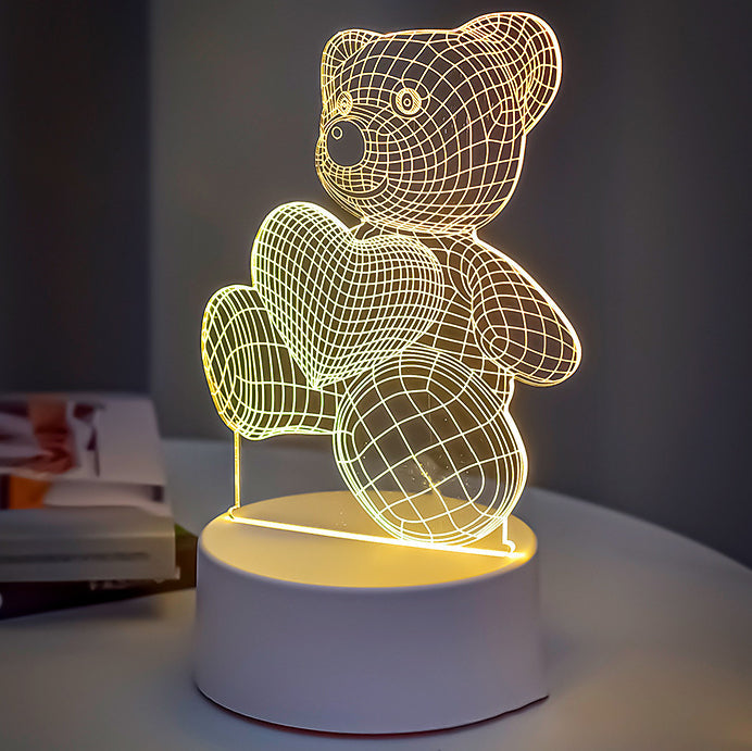 Lampe LED Acrylique Design Rectangulaire USB Blanche