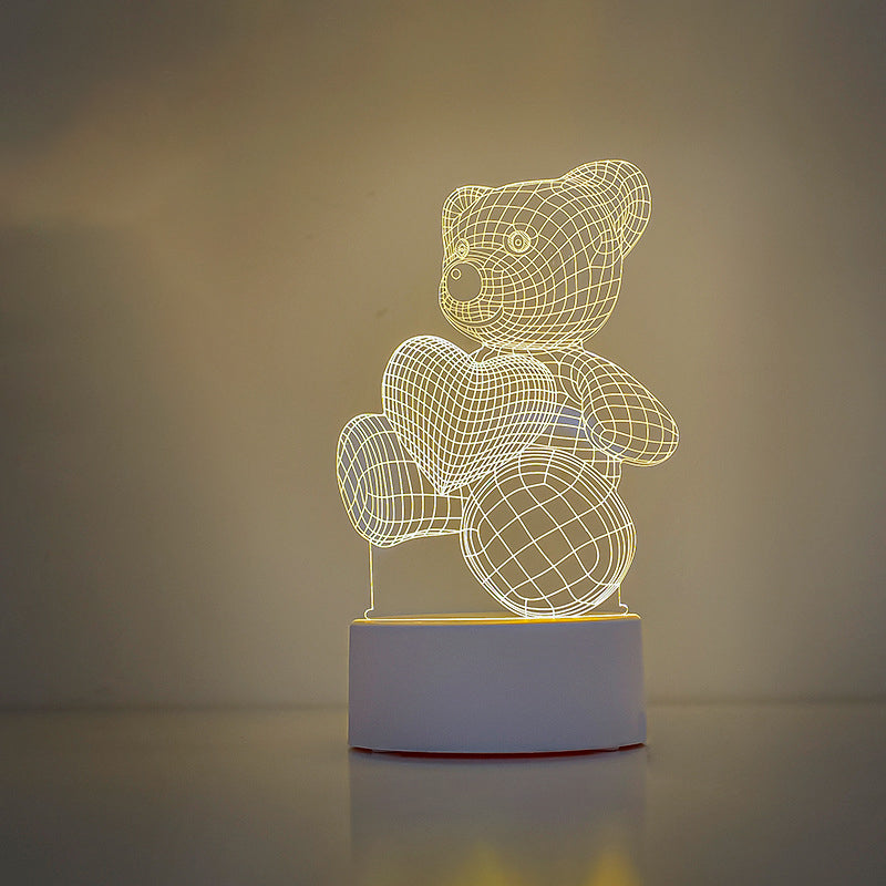 Lampe LED Acrylique Design Rectangulaire USB Blanche