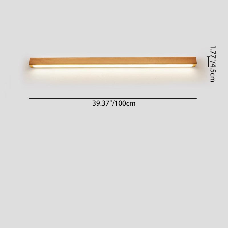 Applique LED Bois Massif, Style Japonais, 60–180 cm