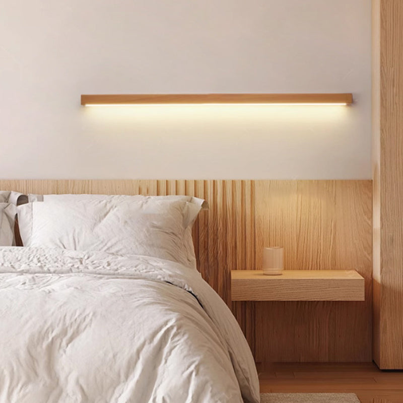 Applique LED Bois Massif, Style Japonais, 60–180 cm