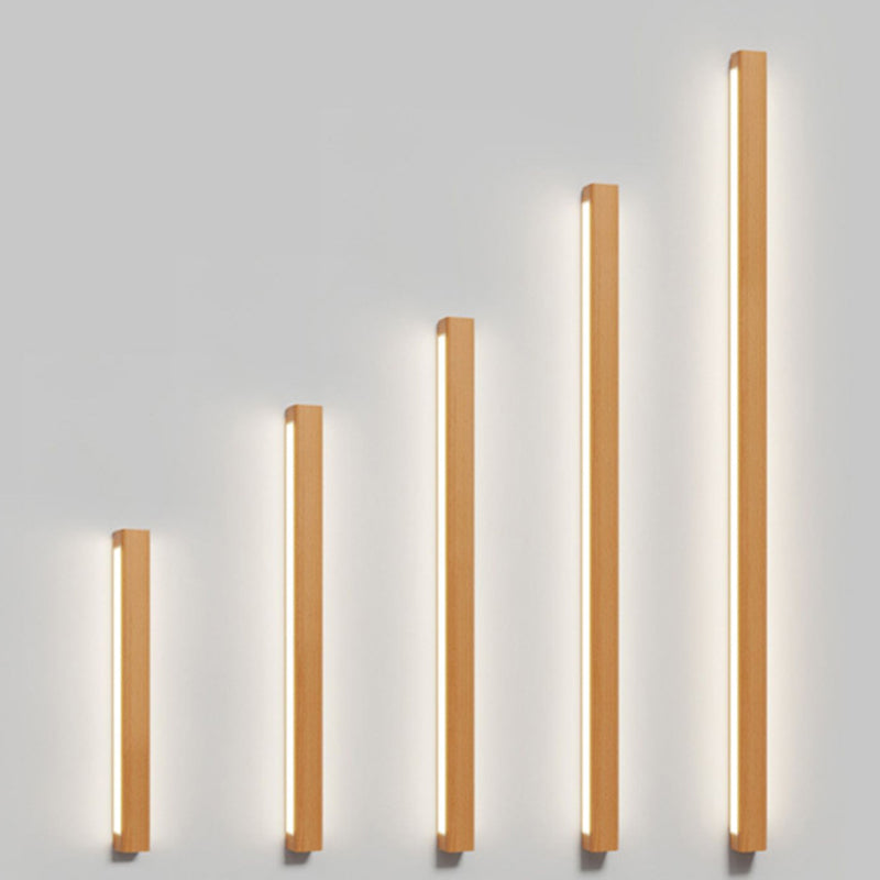 Applique LED Bois Massif, Style Japonais, 60–180 cm